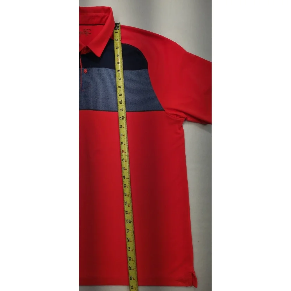 Under‎ Armour Polo Shirt Mens XL Unique Mesh Chest Neon Golf Short Sleeve